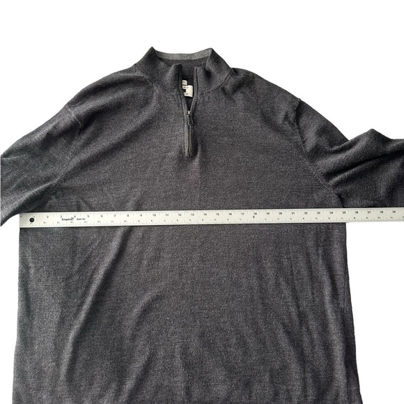 Joseph Abboud 2x quarter-zip gray merino wool blend long sleeve sweater - Picture 9 of 10